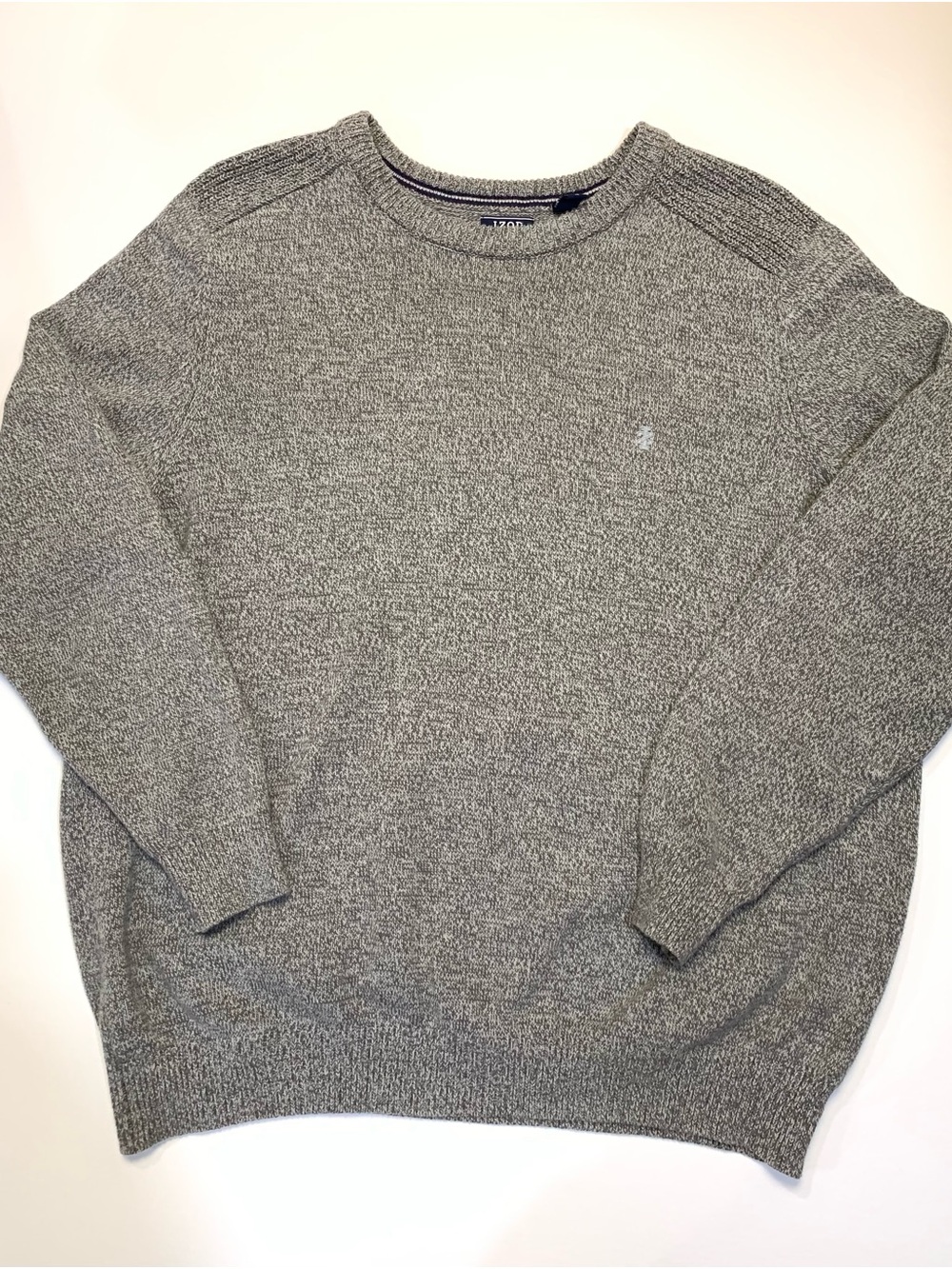 Vintage IZOD Mens Gray Crew Neck Sweater Long Sleeve Grandpacore XL Old Money